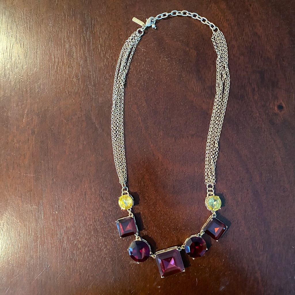 Lb Adjustable Gold/Ruby Necklace